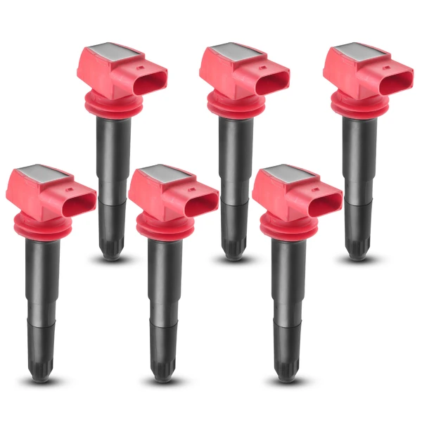 2008-2018 Porsche Cayenne A Set of 6-Pc Ignition Coil 4-Blade Terminal Oval A-Premium APIC0457