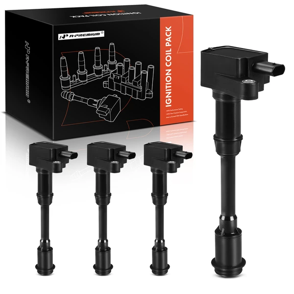 A Set of 4-Pc Ignition Coil 3-Blade Terminal Oval A-Premium APIC0282