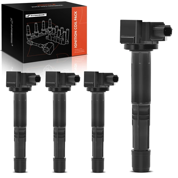 A Set of 4-Pc Ignition Coil 3-Pin Terminal Rectangular A-Premium APIC0165