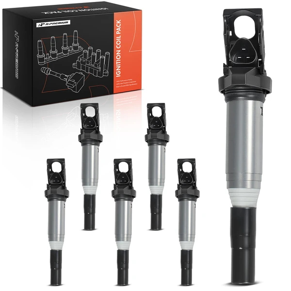 2007-2013 BMW 328i A Set of 6-Pc Ignition Coil 3-Blade Terminal Triangle A-Premium IC0168