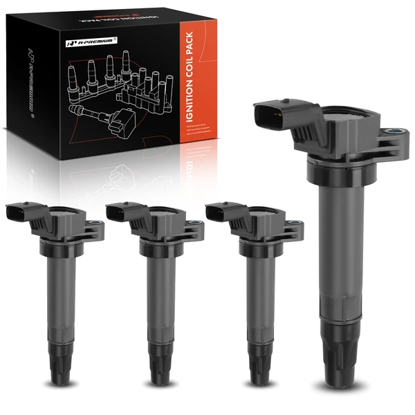 A Set of 4-Pc Ignition Coil 4-Pin Terminal Rectangular, Oval A-Premium APIC0301
