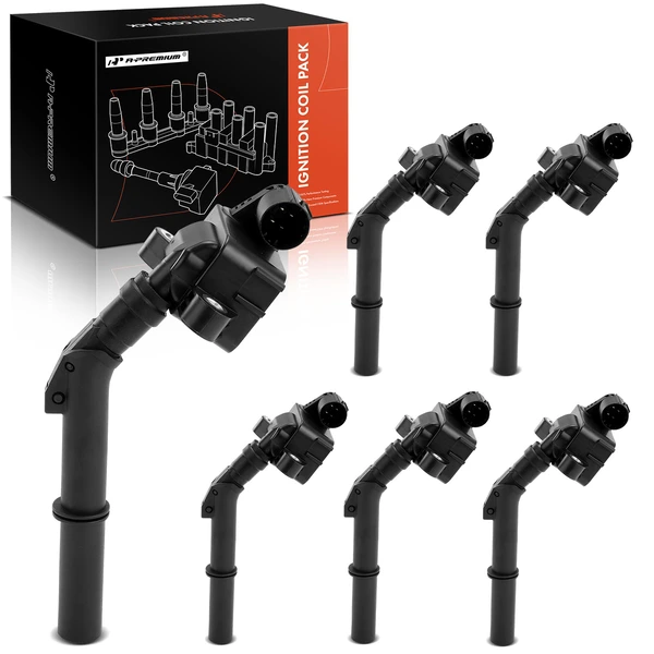 2012-2015 Mercedes-Benz C350 A Set of 6-Pc Ignition Coil 4-Blade Terminal Round A-Premium APIC0312