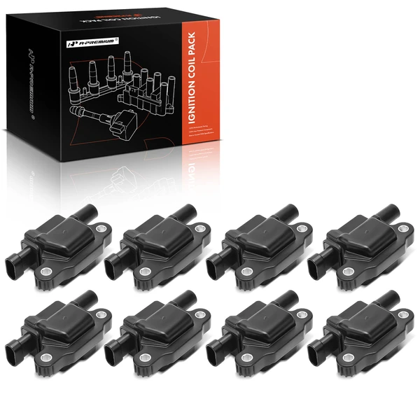 2014-2019 2022 GMC Sierra 1500 A Set of 8-Pc Ignition Coil 3-Pin Terminal Rectangular A-Premium APIC0315