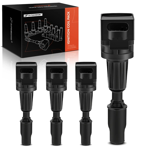 2017-2022 Genesis G90 A Set of 4-Pc Ignition Coil 4-Pin Terminal Oval A-Premium APIC0422