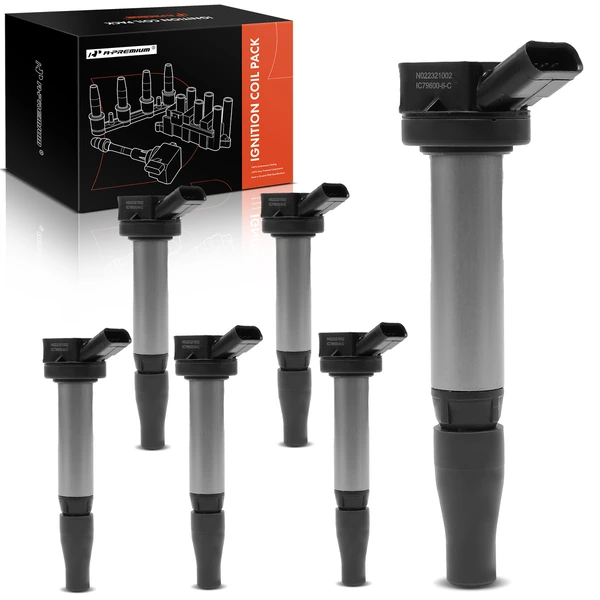 2017-2024 Lexus IS300 A Set of 6-Pc Ignition Coil 4-Blade Terminal Rectangular A-Premium APIC0861