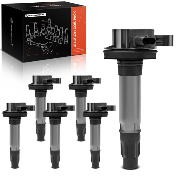 A Set of 6-Pc Ignition Coil 2-Pin Terminal Oval A-Premium APIC0372