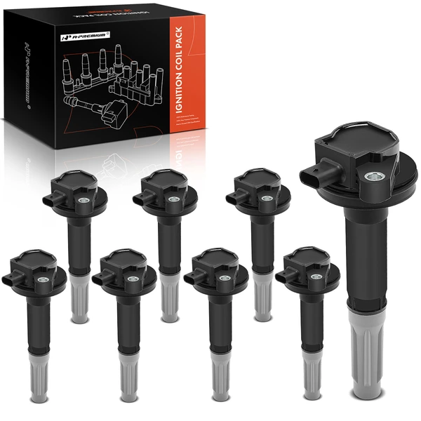 A Set of 8-Pc Ignition Coil 2-Pin Terminal Oval A-Premium APIC0374