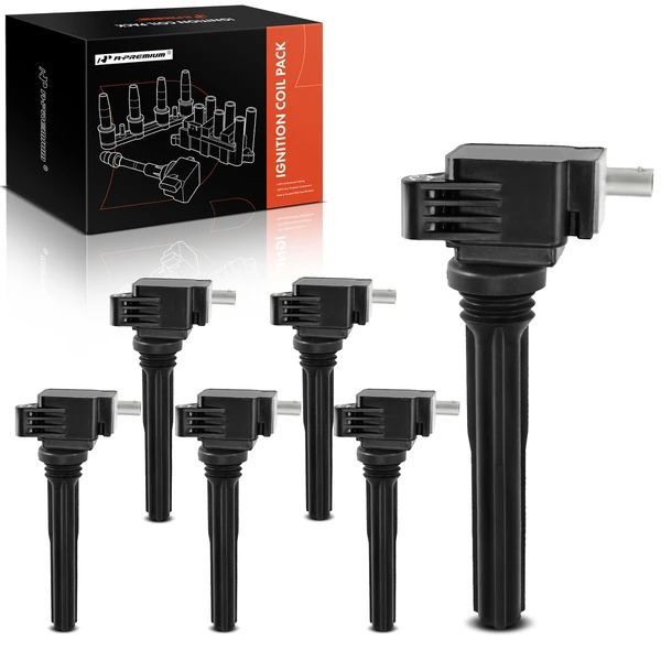 2018-2021 Ford Expedition A Set of 6-Pc Ignition Coil 3-Blade Terminal Oval A-Premium APIC0378