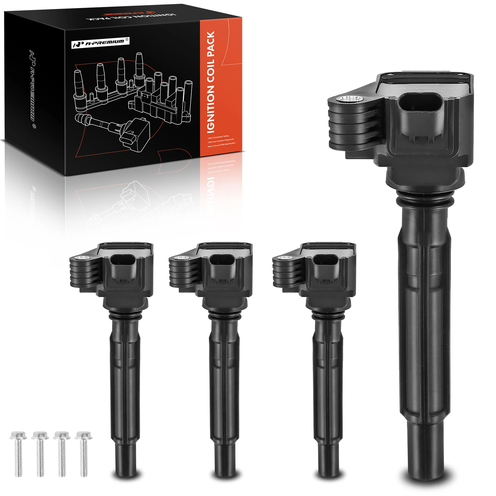 The A-premium 4 pc Ignition Coil | 3-Pin Terminal | A-Premium APIC0740 Image 