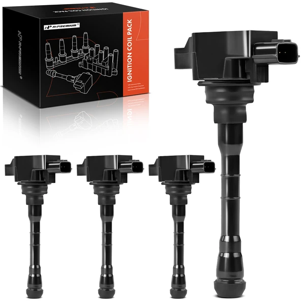 A Set of 4-Pc Ignition Coil 3-Pin Terminal Round, Rectangular A-Premium APIC0737