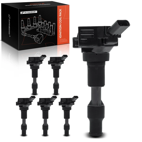 2018-2023 Kia Stinger A Set of 6-Pc Ignition Coil 4-Pin Terminal Rectangular, Oval A-Premium APIC0932