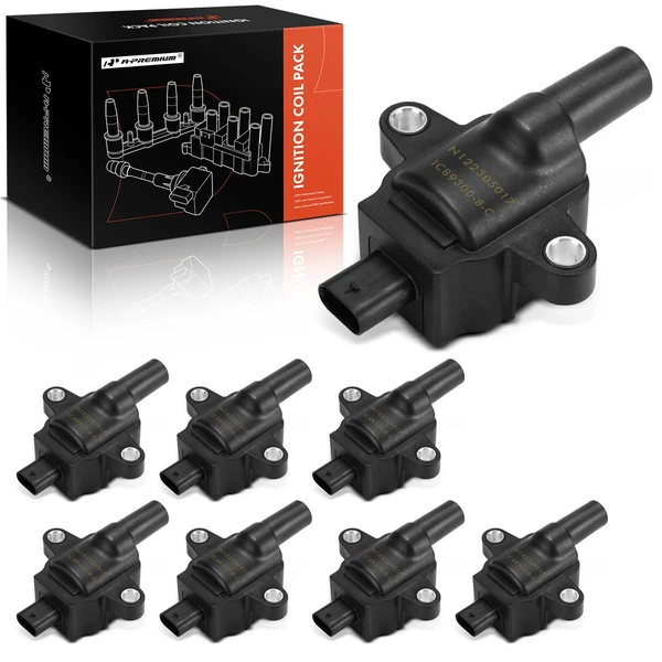 2020-2022 Ford F-59 Commercial Stripped Chassis A Set of 8-Pc Ignition Coil 2-Blade Terminal Oval A-Premium APIC0936