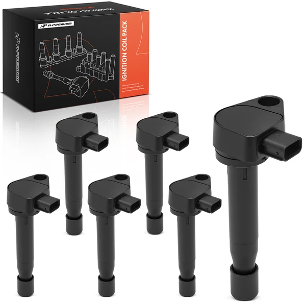 A Set of 6-Pc Ignition Coil 3-Blade Terminal Rectangular A-Premium APIC0412