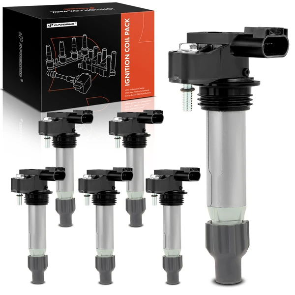 2015-2016 Chevrolet Colorado A Set of 6-Pc Ignition Coil 4-Blade Terminal Oval A-Premium IC0024