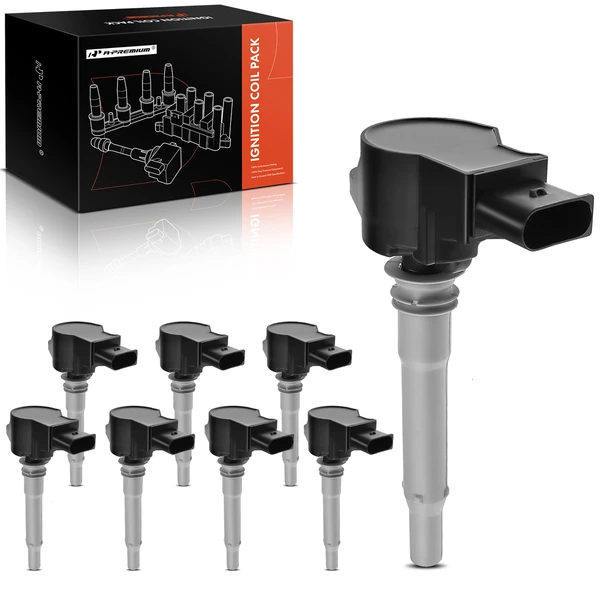 2008-2010 Mercedes-Benz S63 AMG A Set of 8-Pc Ignition Coil 4-Blade Terminal Rectangular, Oval A-Premium APIC0420