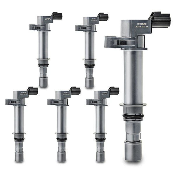 A Set of 6-Pc Ignition Coil 2-Blade Terminal Rectangular A-Premium IC0056