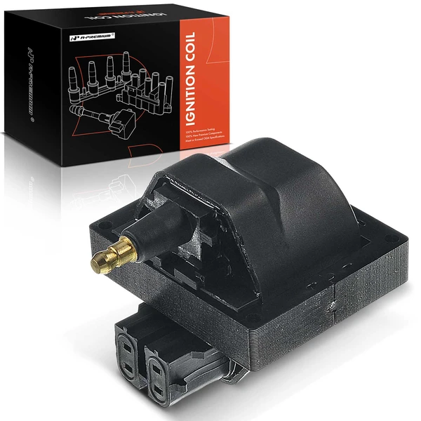 1987-1993 Chevrolet LLV One Set-Pc Ignition Coil 4-Blade Terminal Oval A-Premium APIC0104