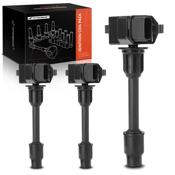 1995-1999 Nissan Maxima A Set of 3-Pc Ignition Coil 3-Blade Terminal Rectangular A-Premium IC0124