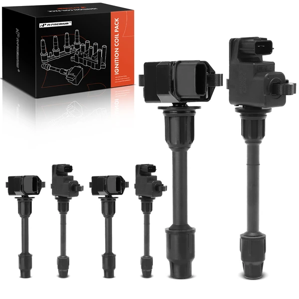 1995-1999 Nissan Maxima A Set of 6-Pc Ignition Coil 3-Blade Terminal Rectangular A-Premium IC0125