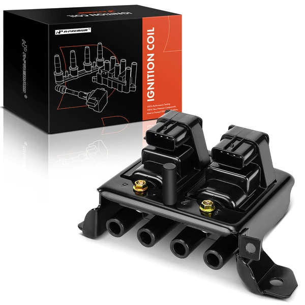 One Set-Pc Ignition Coil 4+4-Blade Terminal Round A-Premium APIC0196