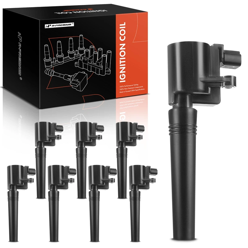 2000 Lincoln LS 8-Pc Ignition Coil 2-Blade Terminal Round A-Premium APIC0071