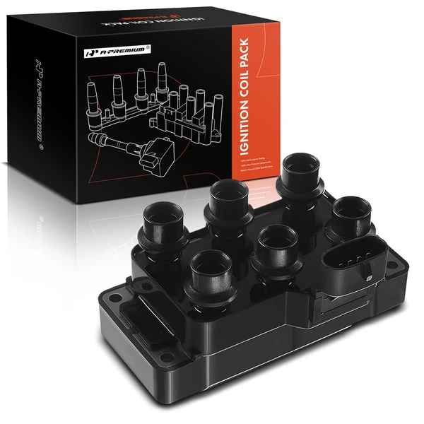 1994-2000 Ford Mustang One Set-Pc Ignition Coil 4-Blade Terminal Oval A-Premium APIC0073