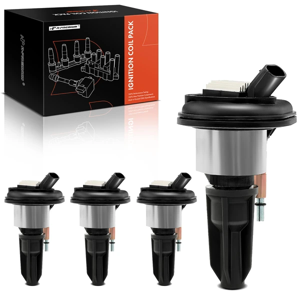 A Set of 4-Pc Ignition Coil 3-Blade Terminal Oval A-Premium IC0081