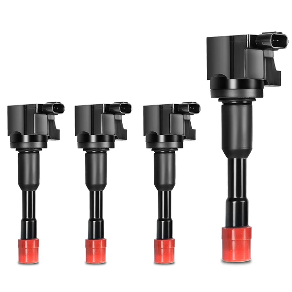 A Set of 4-Pc Ignition Coil 3-Blade Terminal Round, Rectangular A-Premium IC0142