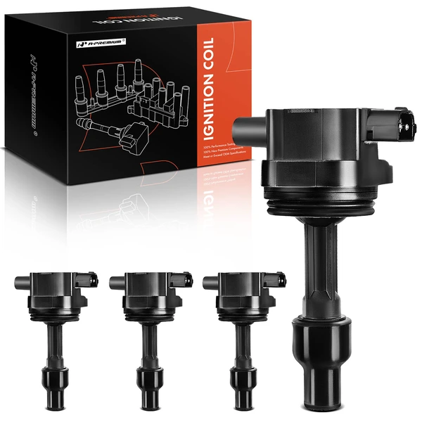 A Set of 4-Pc Ignition Coil 2-Blade Terminal Rectangular A-Premium IC0145