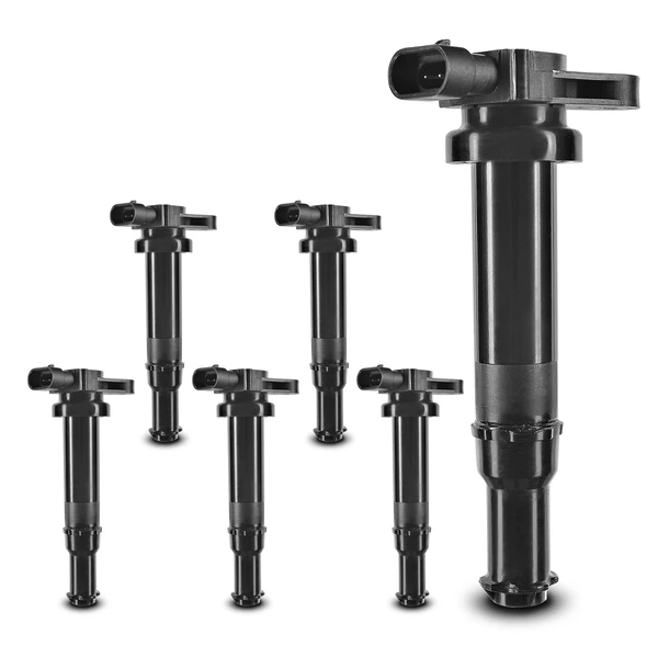 A Set of 6-Pc Ignition Coil 2-Blade Terminal Oval A-Premium IC0153