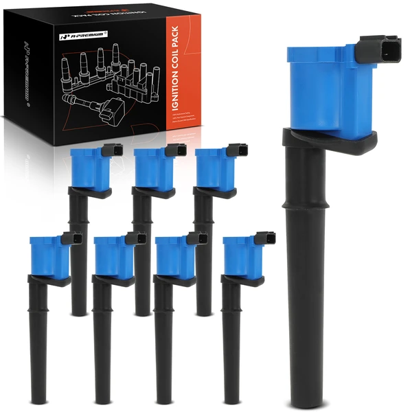 A Set of 8-Pc Ignition Coil 2-Blade Terminal Rectangular A-Premium APIC1238