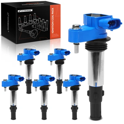6 Pcs Blue Ignition Coil