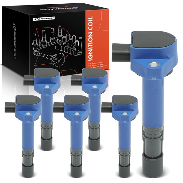 2001-2009 Acura MDX A Set of 6-Pc Ignition Coil 3-Blade Terminal Rectangular A-Premium APIC1170