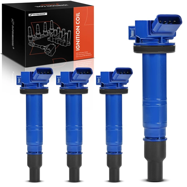 4-Pc Ignition Coil 4-Blade Terminal Rectangular, Oval A-Premium APIC1498