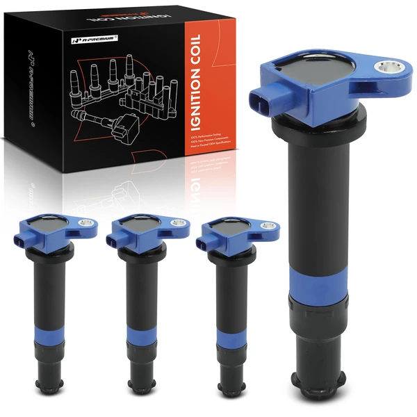 2006-2011 Kia Rio A Set of 4-Pc Ignition Coil 2-Blade Terminal Rectangular, Square A-Premium APIC1091
