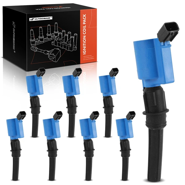 2003-2014 Ford E-250 A Set of 8-Pc Ignition Coil 2-Blade Terminal Rectangular A-Premium APIC0985