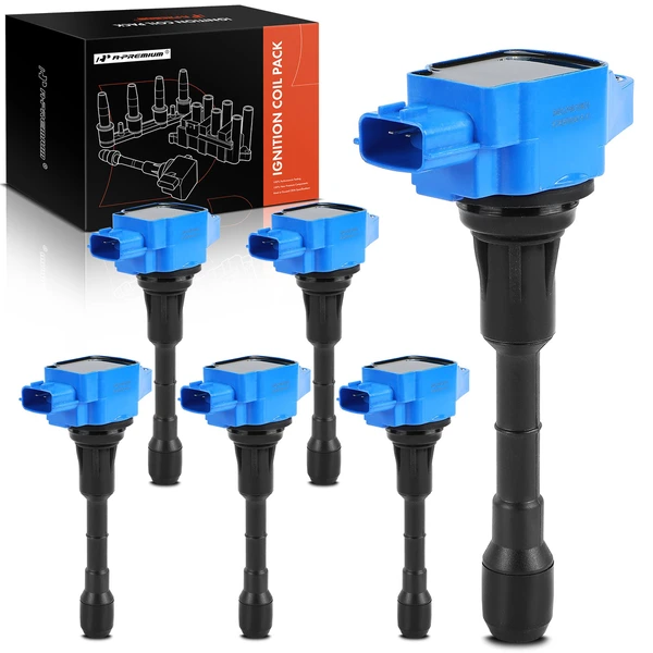 A Set of 6-Pc Ignition Coil 3-Blade Terminal Rectangular A-Premium APIC0990