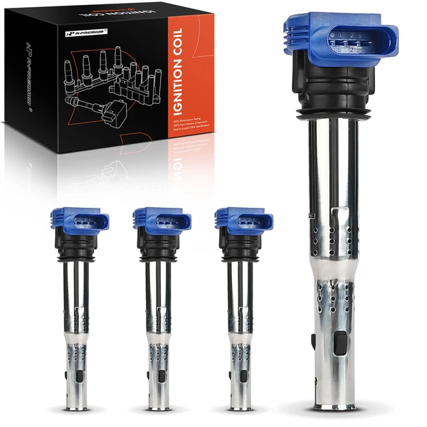 A Set of 4-Pc Ignition Coil 4-Blade Terminal Oval A-Premium APIC1502