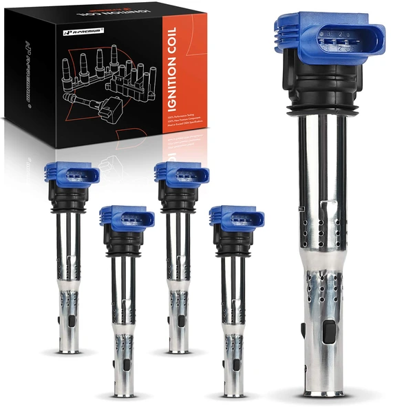 A Set of 5-Pc Ignition Coil 4-Blade Terminal Oval A-Premium APIC1503