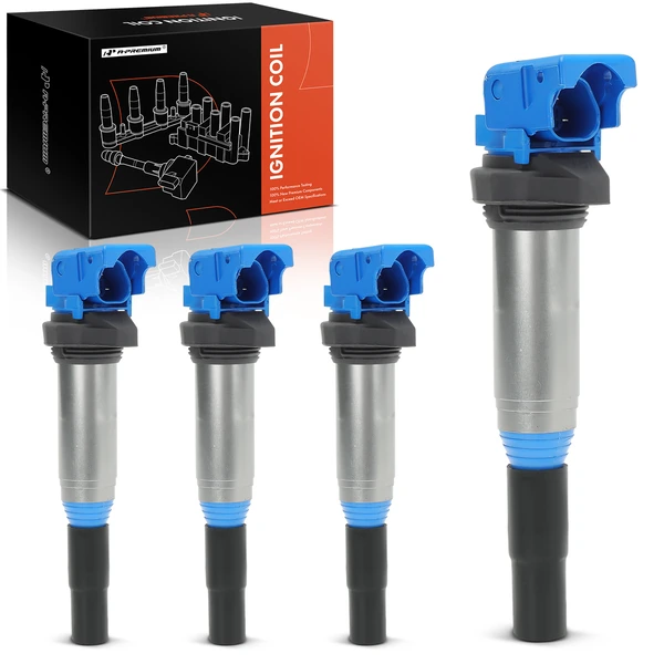 2011-2016 Mini Cooper Countryman A Set of 4-Pc Ignition Coil 3-Blade Terminal Oval A-Premium APIC1364