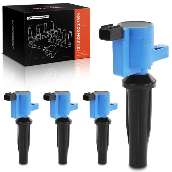 A Set of 4-Pc Ignition Coil 2-Blade Terminal Oval A-Premium APIC0993