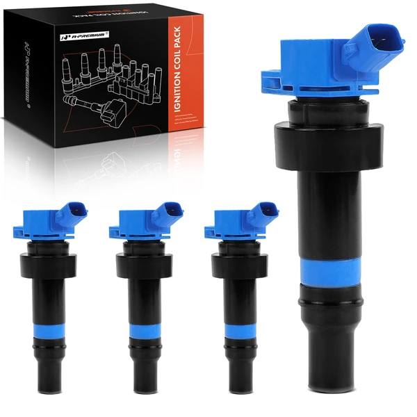 2012-2019 Kia Rio A Set of 4-Pc Ignition Coil 2-Blade Terminal Rectangular A-Premium APIC0998