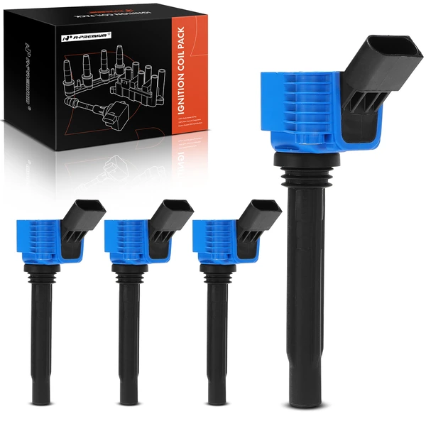 A Set of 4-Pc Ignition Coil 4-Blade Terminal Oval A-Premium APIC1369