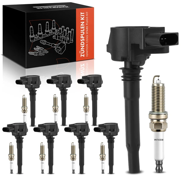 2009 2011-2012 Mercedes-Benz SL63 AMG Ignition Coil and Spark Plug Kit Set of 16 Iridium Series, 4-Blade Terminal A-Premium APIC1149