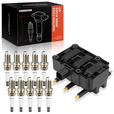 1 Pc Ignition Coil & 10 Pcs IRIDIUM & Platinum Spark Plug Kit