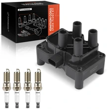2011-2013 Ford Fiesta Ignition Coil and Spark Plug Kit Set of A Set of 5 Iridium & Platinum Series, 3-Pin Terminal A-Premium APIC0894