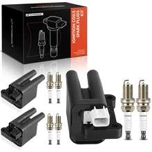 1997-2002 Mitsubishi Montero Ignition Coil and Spark Plug Kit Set of 9 Iridium & Platinum Series, 2-Blade Terminal A-Premium APIC0948