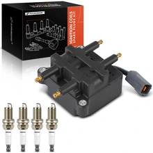 1998-2003 Subaru Legacy Ignition Coil and Spark Plug Kit Set of 5 Iridium & Platinum Series, 4-Blade Terminal A-Premium APIC0905