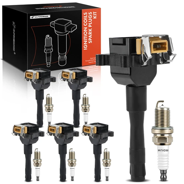 1992-1995 BMW 320i Ignition Coil and Spark Plug Kit Set of 12 Double Iridium Series, 3-Blade Terminal A-Premium APIC0950