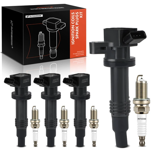 2009-2011 Toyota Matrix Ignition Coil and Spark Plug Kit Set of A Set of 8 Platinum Series, 4-Blade Terminal A-Premium APIC0949
